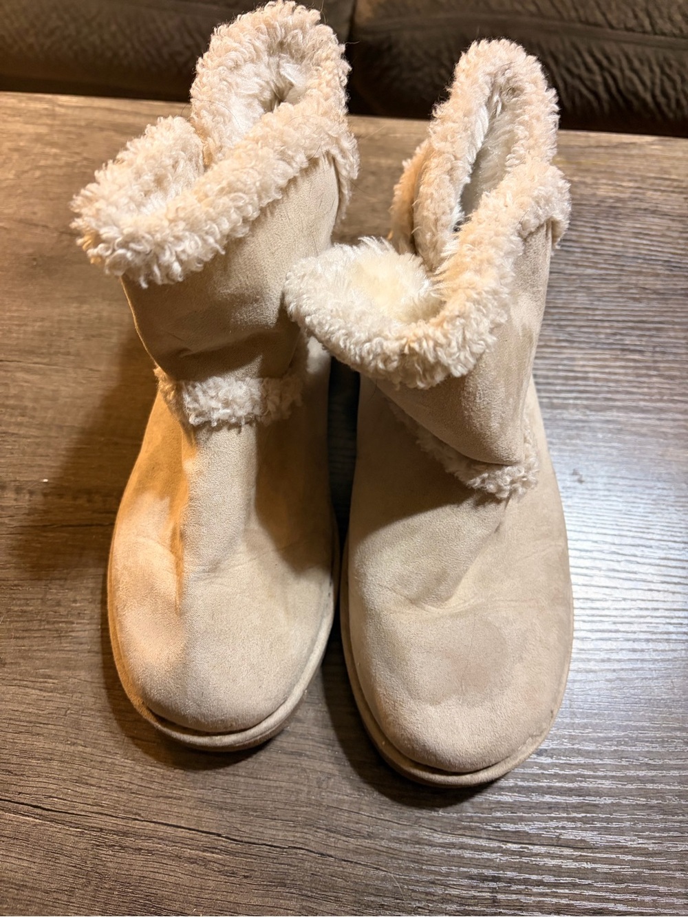 Cozy Plush-Lined Ankle Winter Boots - Cream